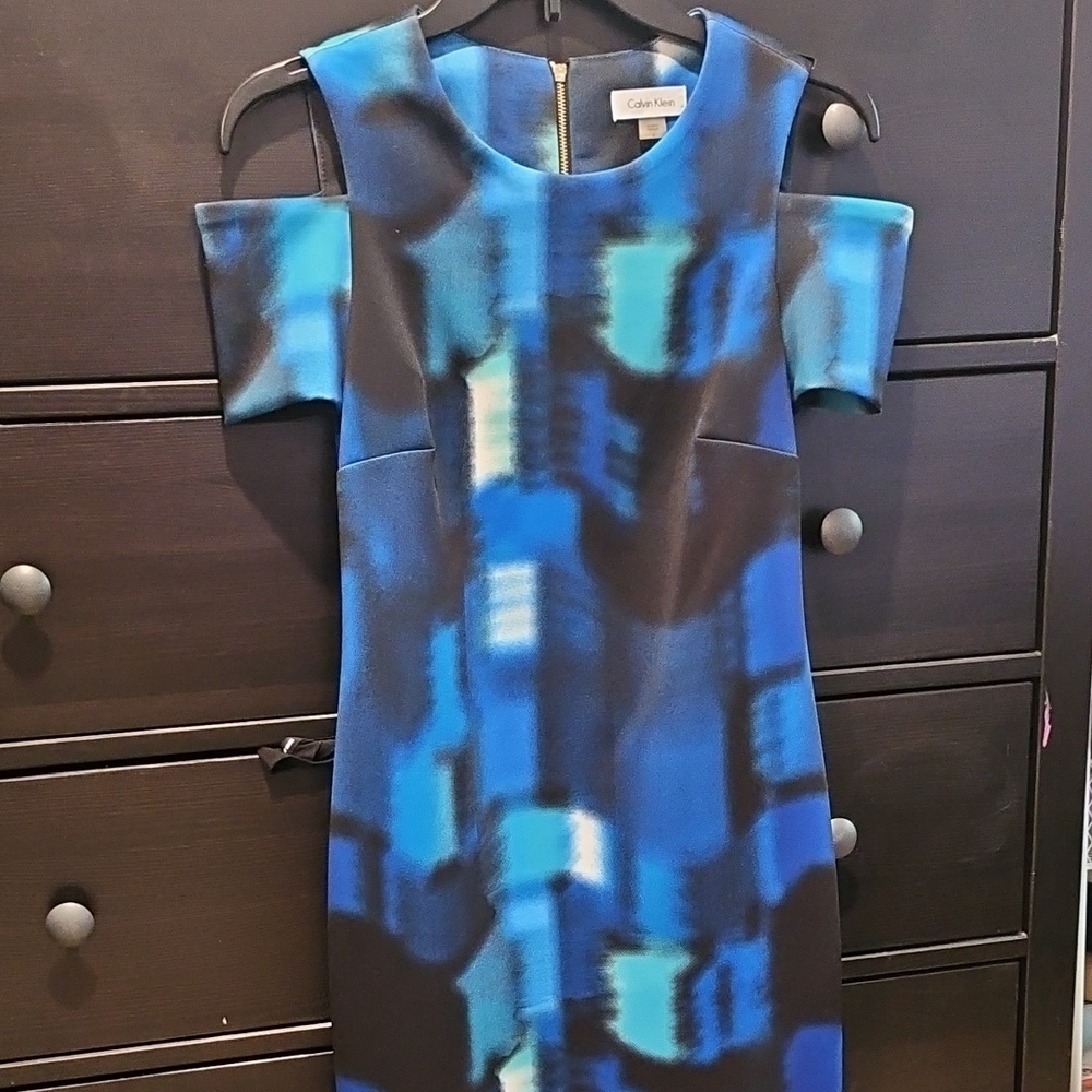 Calvin Klein Vibrant Blue and Black Mini Dress
